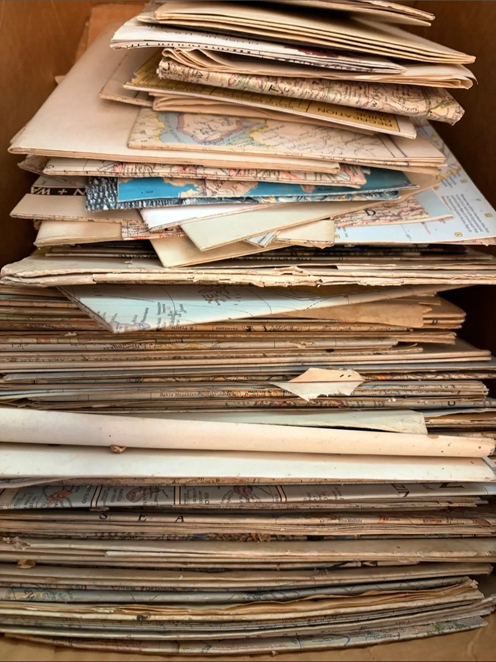 Open listing for Vintage Map & Paper Ephemera Lot - Neutral Tones